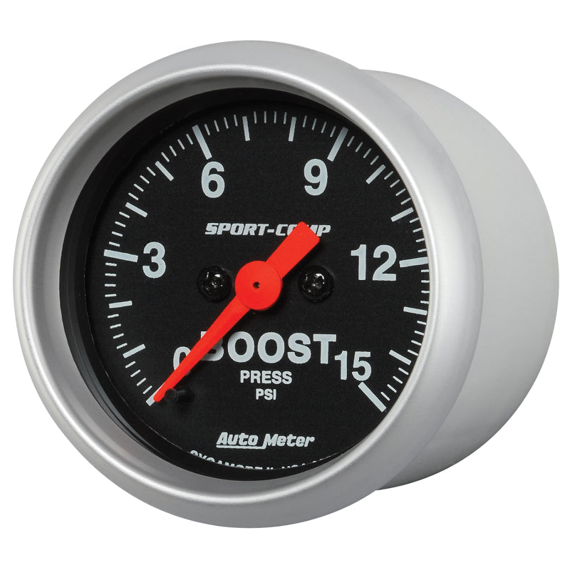 Autometer Gauge, Boost, 2 1/16", 15Psi, Digital Stepper Motor Sport-Comp 3350 User 2