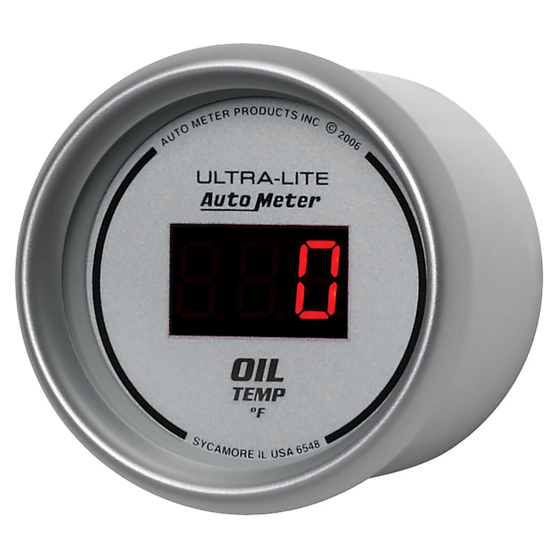 Autometer Gauge, Oil Temp, 2 1/16", 340 deg. F, Digital, Silver Dial w/ Red LED 6548 User 2