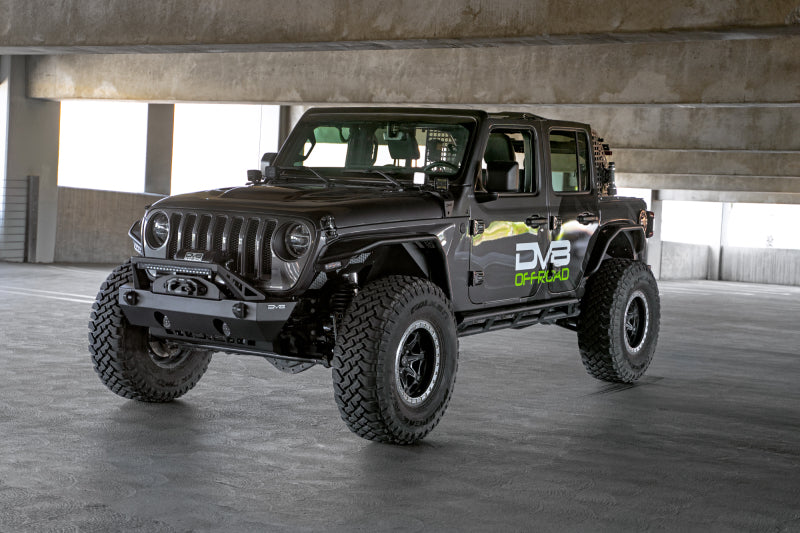 DV8 Offroad 07-23 Jeep Wrangler/Gladiator JT/JK/JL FS-25 Stubby Front Bumper w/Plated Bull Bar FBJL-06 FBJL-06 Photo - Primary