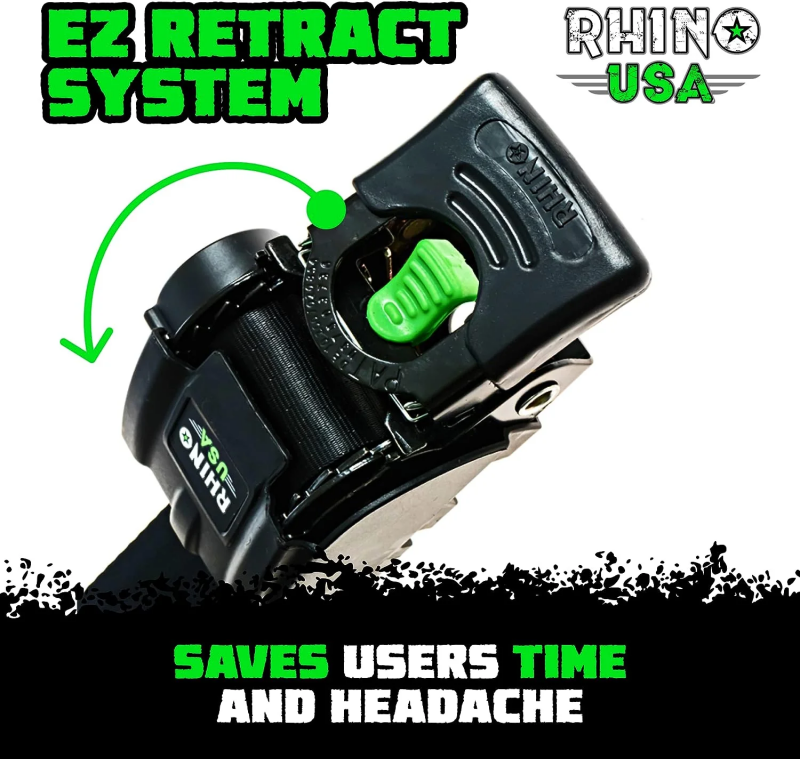 Rhino USA Retractable Transom Straps (2 Pack-Black) TD-MSTR2X43-BLK TD-MSTR2X43-BLK User 8