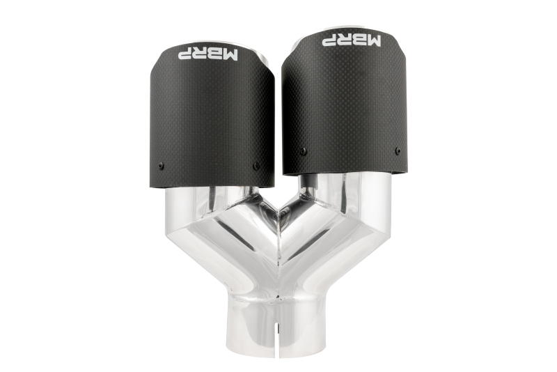 MBRP 3in ID / Dual 4in OD Out Staggered L 9.87in / R 9.37in Dual Wall Carbon Fiber Univ Exhaust Tip T5182CF T5182CF Photo - Close Up