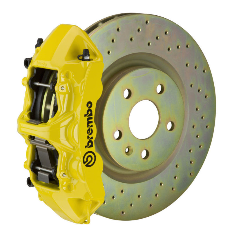 Brembo 05-14 Mustang GT Excl non-ABS Equipped Fr GT BBK 6Pist Cast 355x32 1pc Rtr Drill-Yellow 1M4.8001A5 1M4.8001A5 Photo - Primary