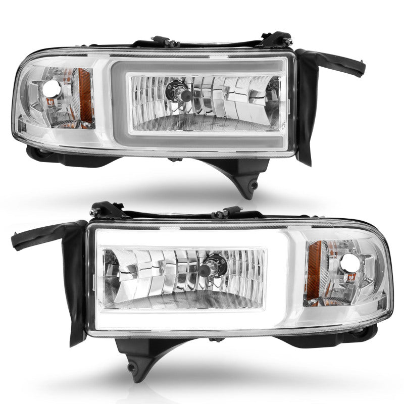 ANZO 94-02 Dodge RAM Crystal Headlight - w/ Light Bar Chrome Housing 111555 111555 User 1