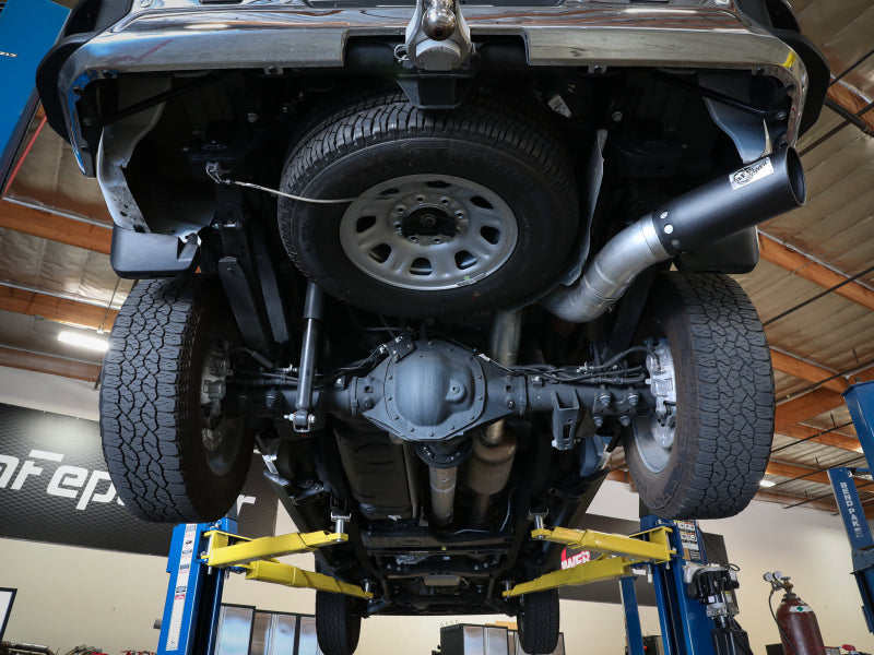 aFe Large Bore-HD 5 IN 409 SS DPF-Back Exhaust System w/Black Tip 20-21 GM Truck V8-6.6L 49-44125-B 49-44125-B Photo - Mounted