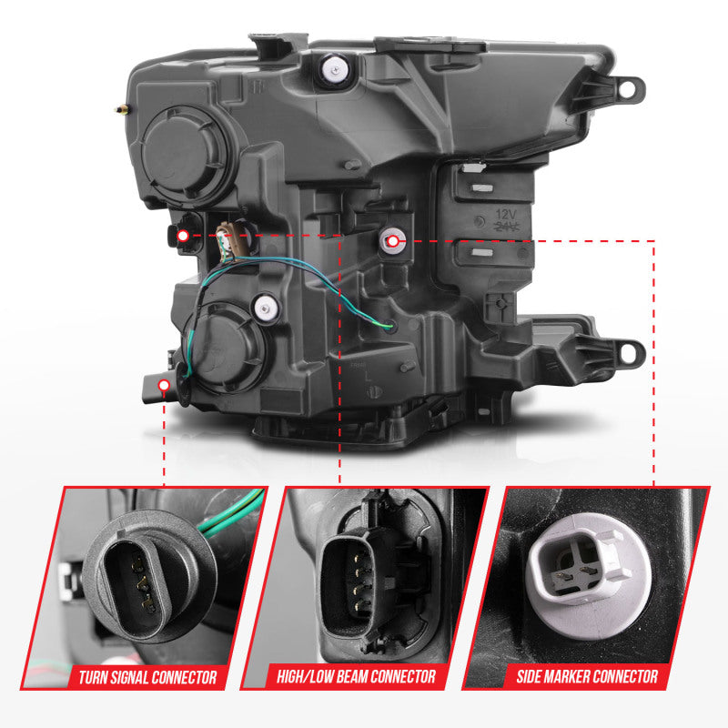 ANZO 2018-2020 Ford F-150 Projector Headlight w/ Plank Style Switchback Black Housing 111509 111509 User 4