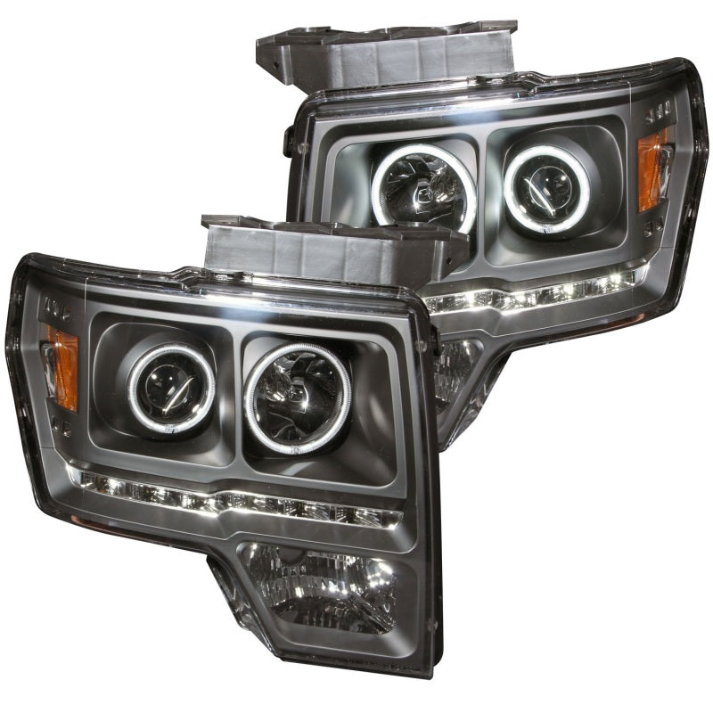 Anzo 2009-2014 Ford F-150 Projector Headlights w/ Halo Black (CCFL) G2 111298 Photo - Primary