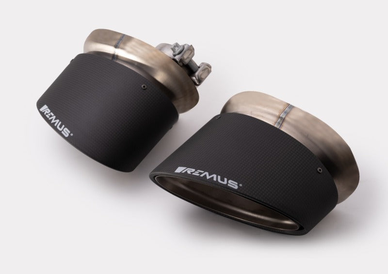 Remus Carbon 175x108mm Angled Titanium Internals w/Adj Clamp Tail Pipe Set (Pair) 0026 99CSSR 0026 99CSSR User 1