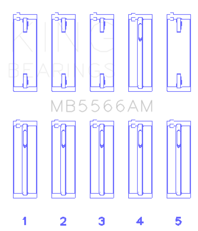 King Engine Bearings King Audi A4 1.8L AEB (Size +.25 Oversized) Main Bearing Set MB5566AM0.25 MB5566AM0.25 Photo - Primary