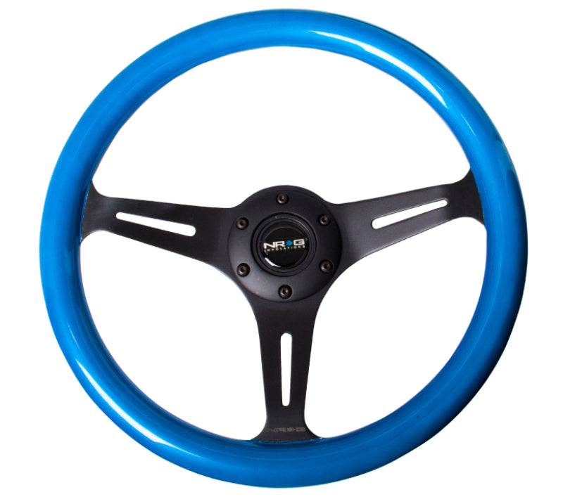 NRG ST-015 Black & Blue Painted Wood Steering Wheel ST-015BK-BL Photo - Primary