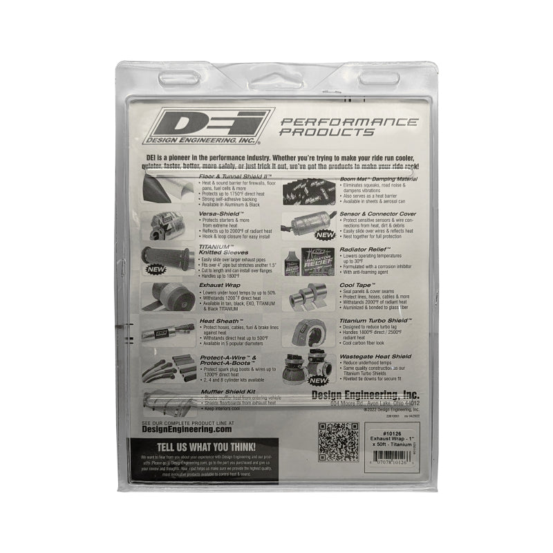 DEI Exhaust Wrap 1in x 50ft - Titanium 10126 10126 Photo - in package