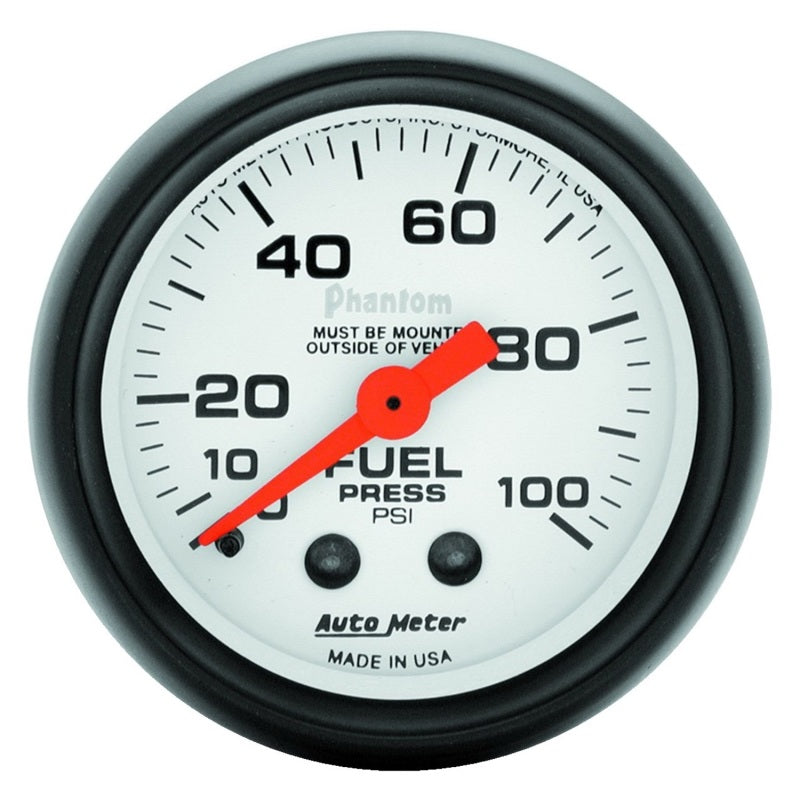 Autometer Gauge, Fuel Pressure, 2 1/16", 100psi, Mechanical, Phantom 5712 Photo - Primary