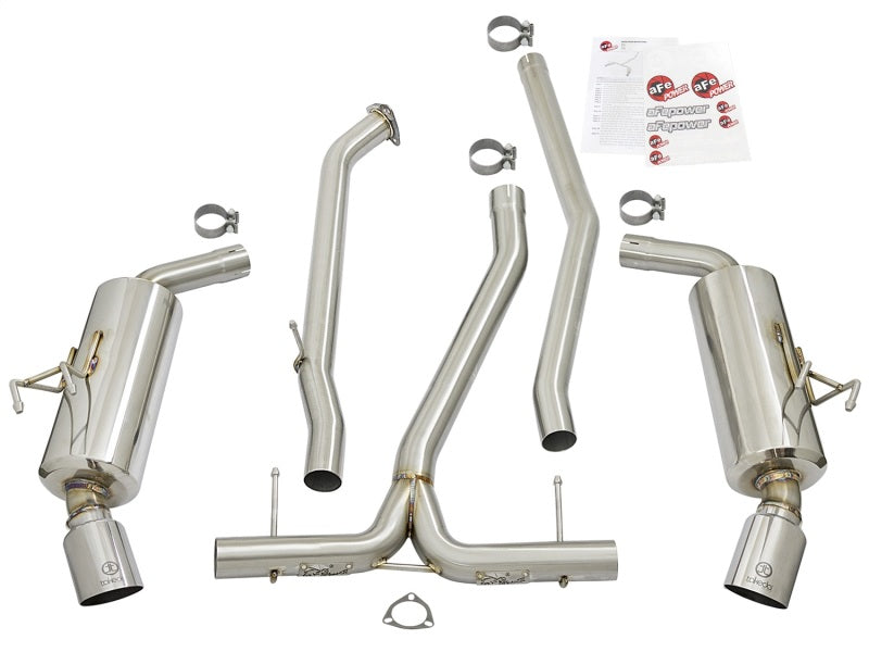 aFe Takeda 2-1/4 to 2-1/2in 304 Stainless Steel Cat-Back Exhaust w/Polishe 49-36615-P Photo - Unmounted