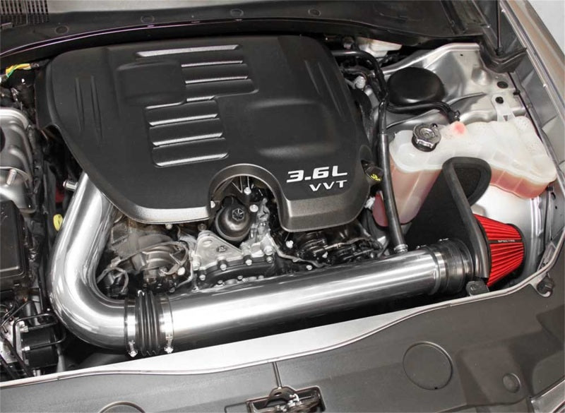Spectre 11-17 Challenger/Charger 3.6L Air Intake Kit - Polished w/Red Filter 9028 9028 Photo - Mounted