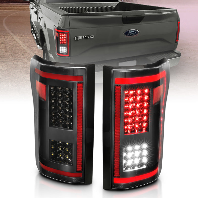 ANZO 15-17 Ford F-150 LED Taillights Black w/ Sequential 311293 311293 Photo - Primary