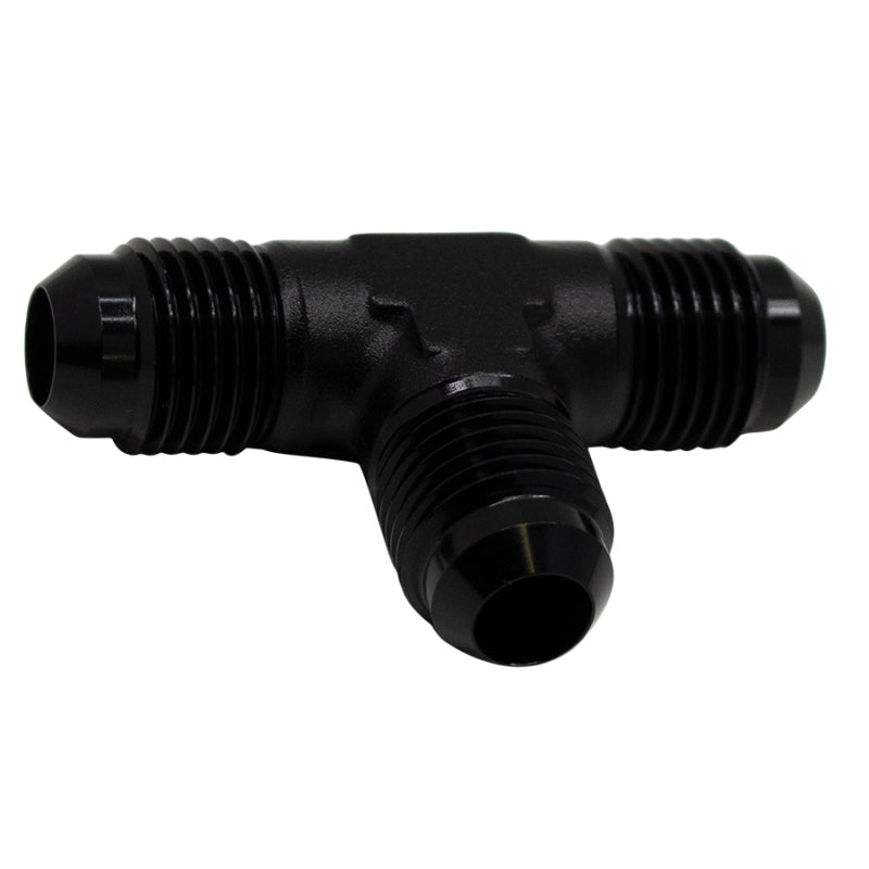 DeatschWerks 6AN Male Flare to 6AN Male Flare to 6AN Male Flare Tee Fitting - Anodized Matte Black 6-02-0721-B 6-02-0721-B Photo - Primary