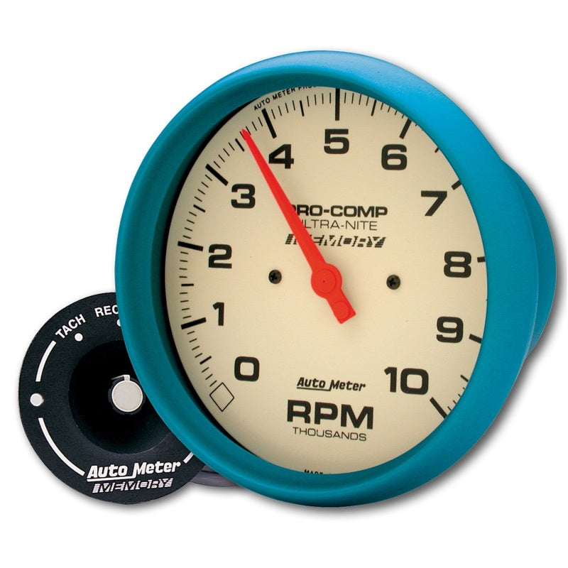 Autometer Gauge, Tach, 5", 10K RPM, In-Dash, W/Peak Memory, Glow In Dark, Ultra 4594 Photo - Primary