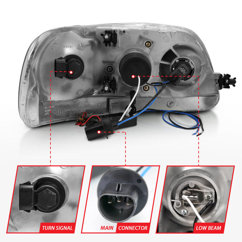 Anzo 1997-2003 Ford F-150 Projector Headlights w/ Halo Black (CCFL) 111097 Photo - Unmounted