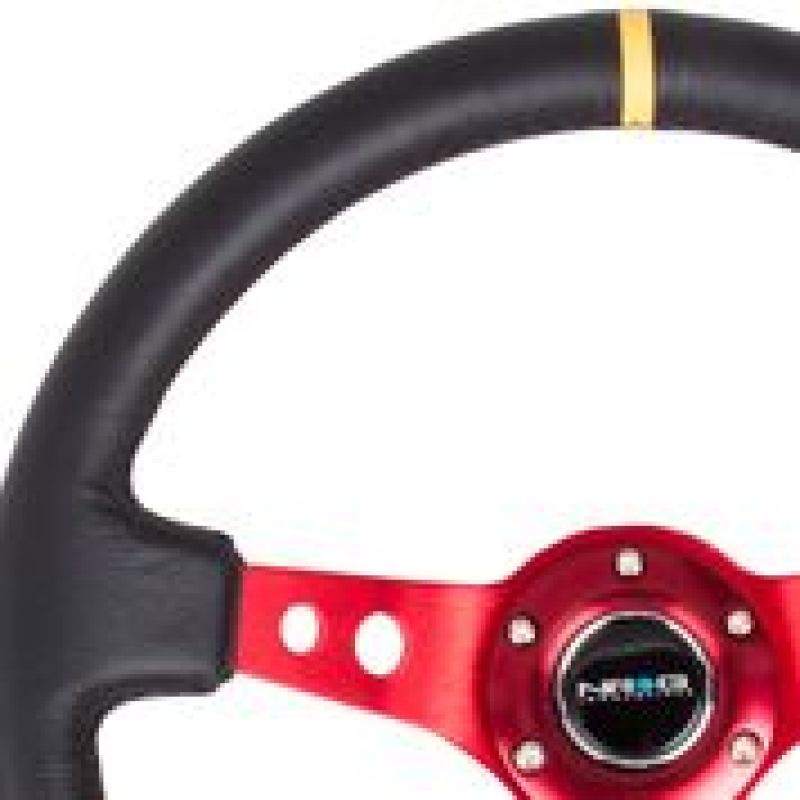NRG Reinforced Steering Wheel-350mm Sport Steering Wheel (3" Deep)-Red RST-006RD-Y User 1