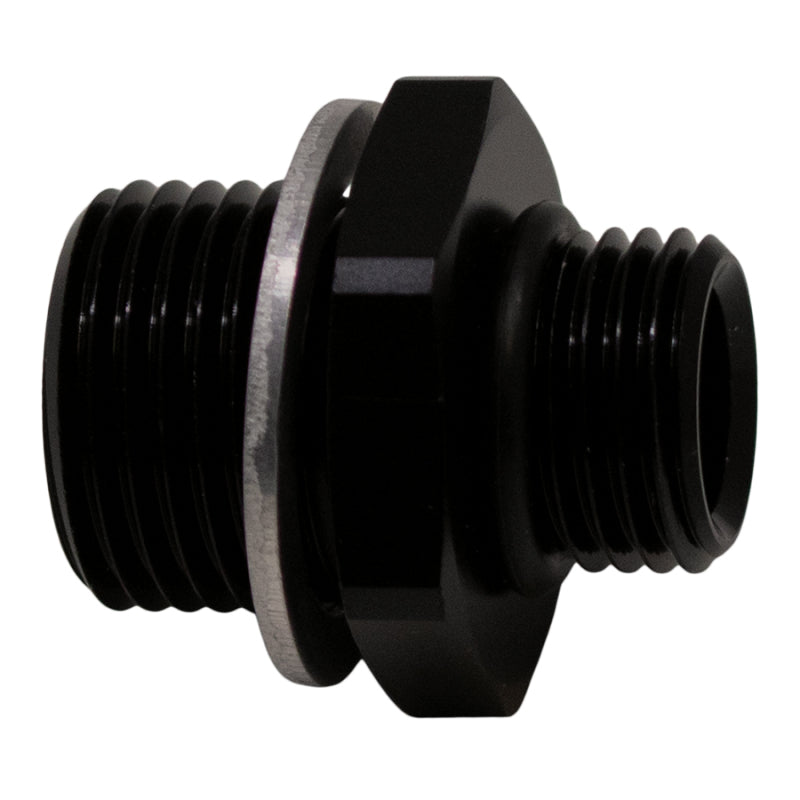DeatschWerks 6AN ORB Male to M18 X 1.5 Metric Male (Incl O-Ring and Washer) - Anodized Matte Black 6-02-0606-B 6-02-0606-B Photo - Primary