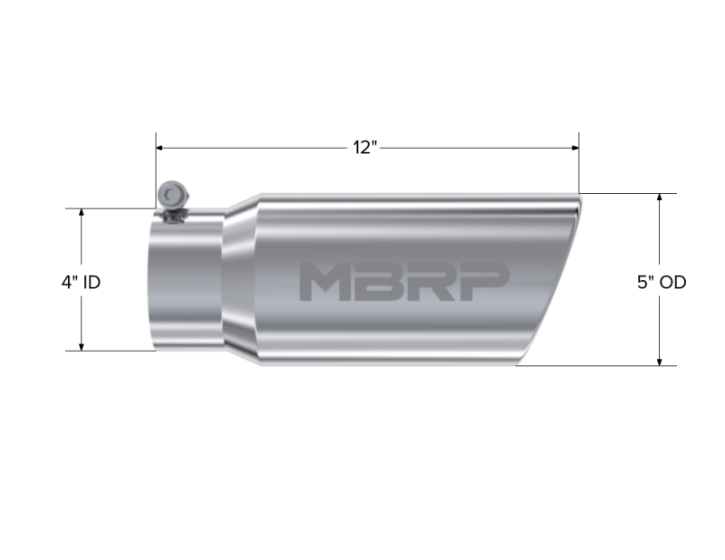 MBRP Tip 5in O.D. Angled Roll ed End 4in inlet MBRT5051 T5051 Photo - Close Up