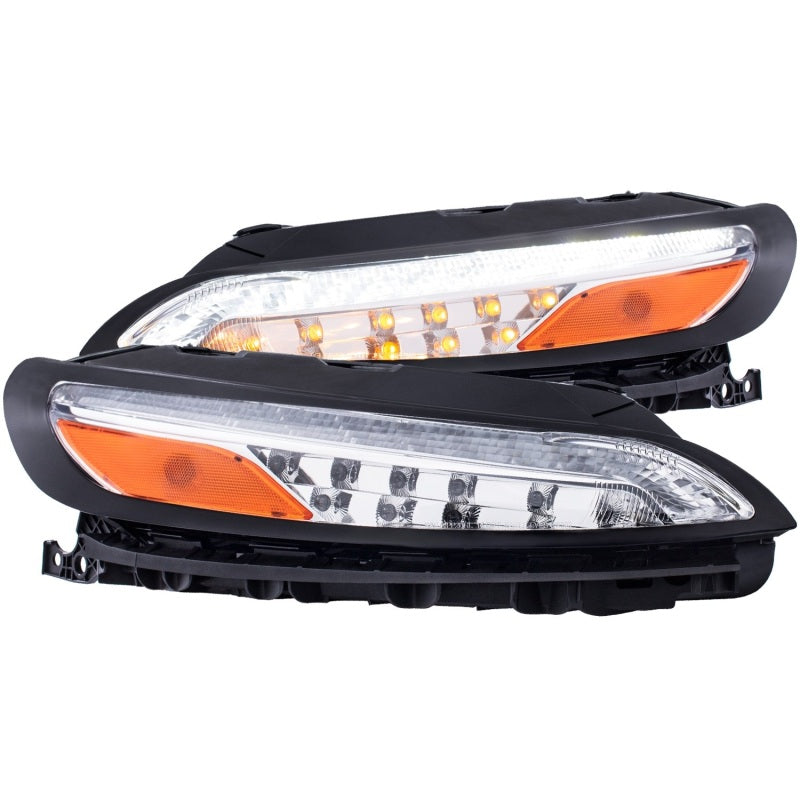 Anzo 2014-2016 Jeep Cherokee LED Parking Lights Chrome w/ Amber Reflector 511081 Photo - Primary