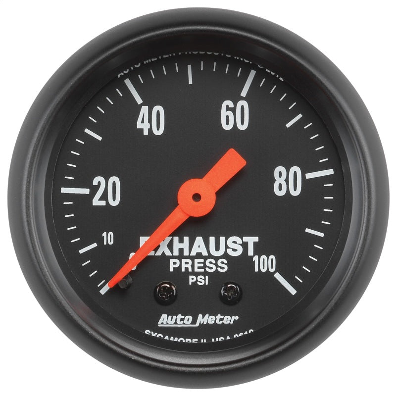 Autometer Z Series 2-1/16in 0-100 PSI Mechanical Exhaust Pressure Gauge 2619 2619 Photo - Primary
