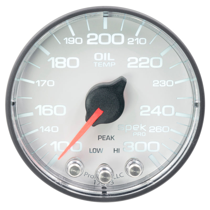Autometer Spek-Pro Gauge Oil Temp 2 1/16in 300f Stepper Motor W/Peak & Warn Wht/Blk P322128 P322128 User 2