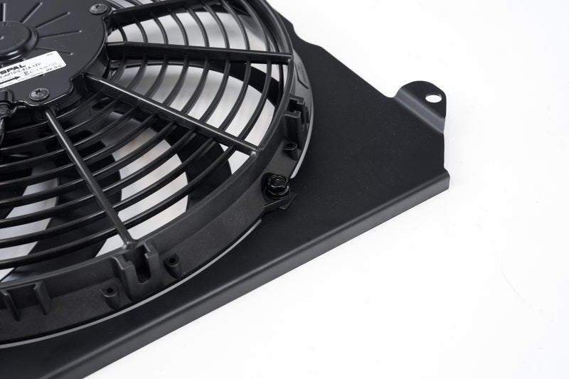 CSF 92-00 Honda Civic All-Aluminum Fan Shroud w/12in SPAL Fan - Black Finish 2858FB 2858FB Photo - Close Up