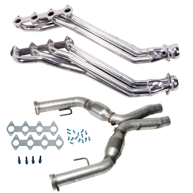 BBK 05-10 Ford Mustang GT 1 5/8 Long Tube Headers w/High Flow Catted X-Pipe (Silver Ceramic) 16413 16413 Photo - Primary