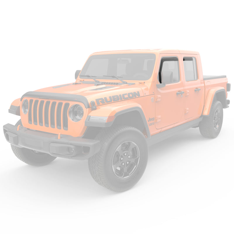 EGR 2018 Jeep Wrangler JL SlimLine In-Channel WindowVisors Set of 4 - Matte Black 575255 575255 Photo - Mounted