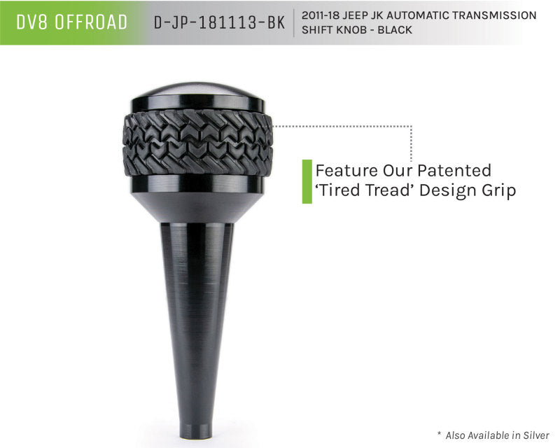 DV8 Offroad 2011-2018 Jeep JK Shift Knob Automatic Black D-JP-181113-BK D-JP-181113-BK Product Brochure - a specific brochure describing a Product