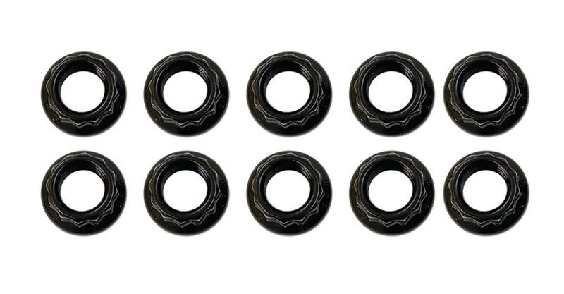 Moroso 5/16in-24 12 Point Black Oxide Flange Nut - 10 Pack 38839 38839 User 1