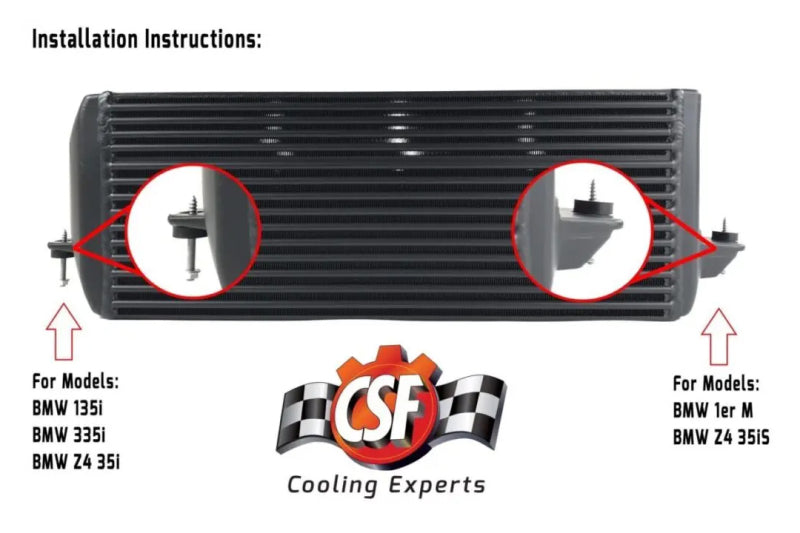CSF 04-13 BMW 335i/xi (E90/E91/E92/E93) High Performance Stepped Core Bar/Plate Intercooler - Silver 8127 8127 Installation Instructions