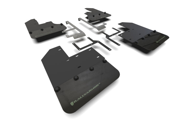 Rally Armor 19-23 Jeep JT Gladiator Mojave/Rubicon Black Mud Flap w/ Army Green Logo MF104-BLK-AGN MF104-BLK-AGN Photo - Primary