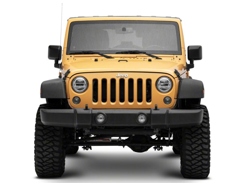 Raxiom 97-18 Jeep Wrangler TJ & JK Axial 7-In LED Headlights w/ DRL- Chrome Housing (Clear Lens) J155569 J155569 Photo - Close Up