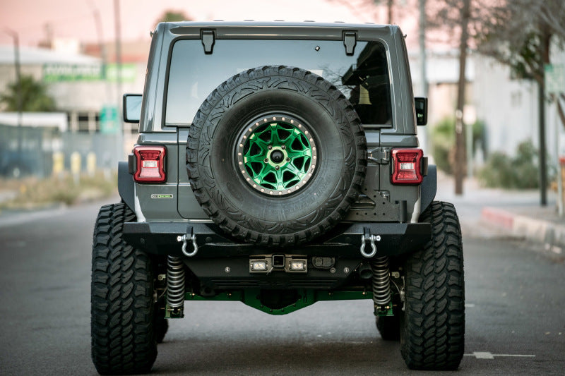 DV8 Offroad 07-21 Jeep Wrangler (JK/JL) Bolt-On Hitch w/ Lights AHJP-01 AHJP-01 Photo - Mounted