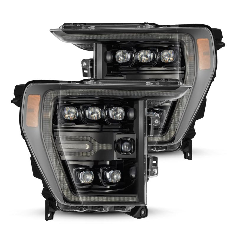 AlphaRex 21-22 Ford F-150 NOVA LED Proj Headlights Plank Style Alpha Blk w/Activ Light/Seq Signal 880138 880138 Photo - Primary
