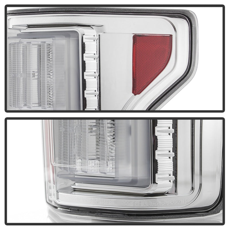 Spyder 18-19 Ford F-150 (W/O Blind Spot Sensor) LED Tail Lights - Chrome (ALT-YD-FF15018-LED-C) 5085658 5085658 Photo - Unmounted