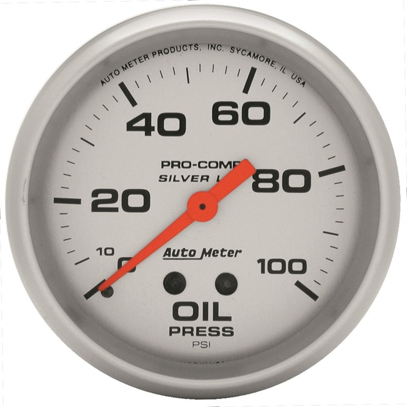 Autometer Gauge, Oil Press, 2 5/8", 100Psi, Liquid Filled Mech, Ultra-Lite 4621 Photo - Primary