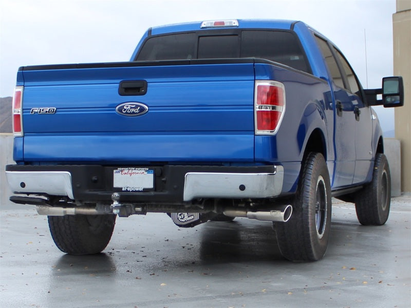 aFe Cat-Back Stainless Steel Dual Exit Exhaust System - Ford F-150 11-14 49-43056-P Photo - Mounted