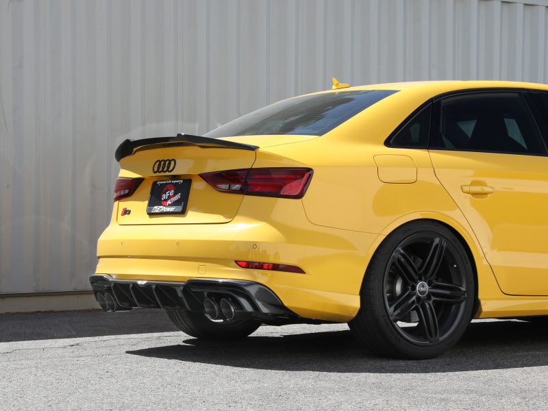 aFe MACHForce XP 3in-2.5in 304SS Exhaust Cat-Back 15-20 Audi S3 L4-2.0L (t) - Carbon Tips 49-36442-C 49-36442-C Photo - Mounted