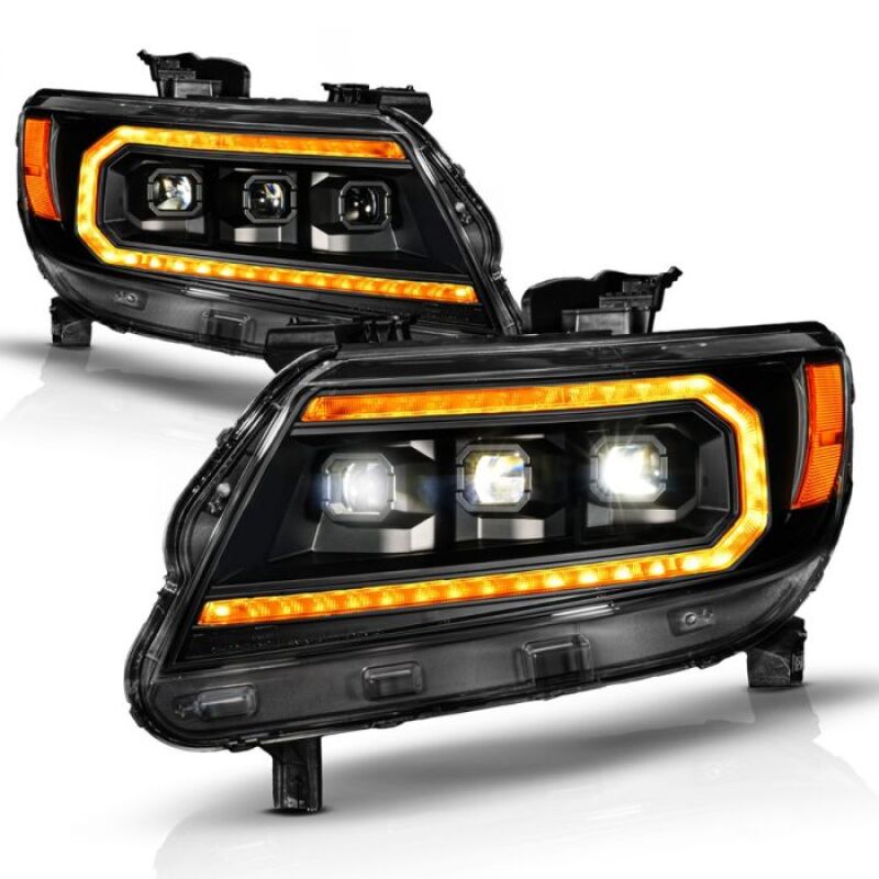 ANZO 15-22 Chevy Colorado Full LED Headlights w/ Initiation (Amber DRL) - Black 111641 111641 Photo - Primary