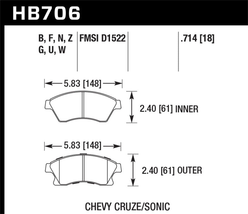 Hawk Disc Brake Pad HB706N.714 Photo - Primary