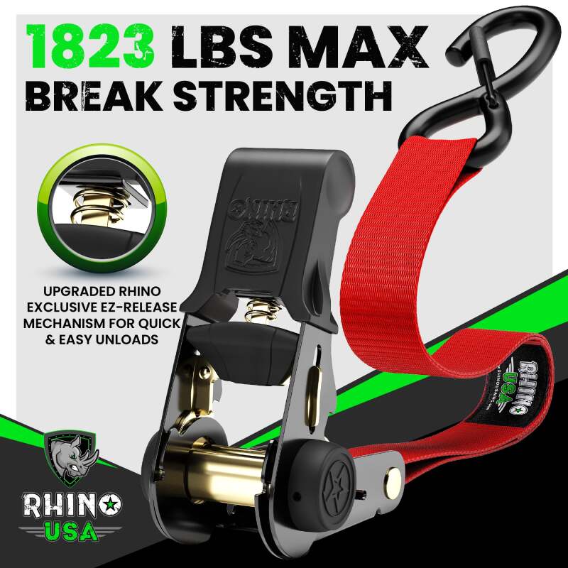 Rhino USA Medium Duty Ratchet Strap Tie-Down 4-Pack (Blue) RCHT-4PACK-BLU RCHT-4PACK-BLU User 3