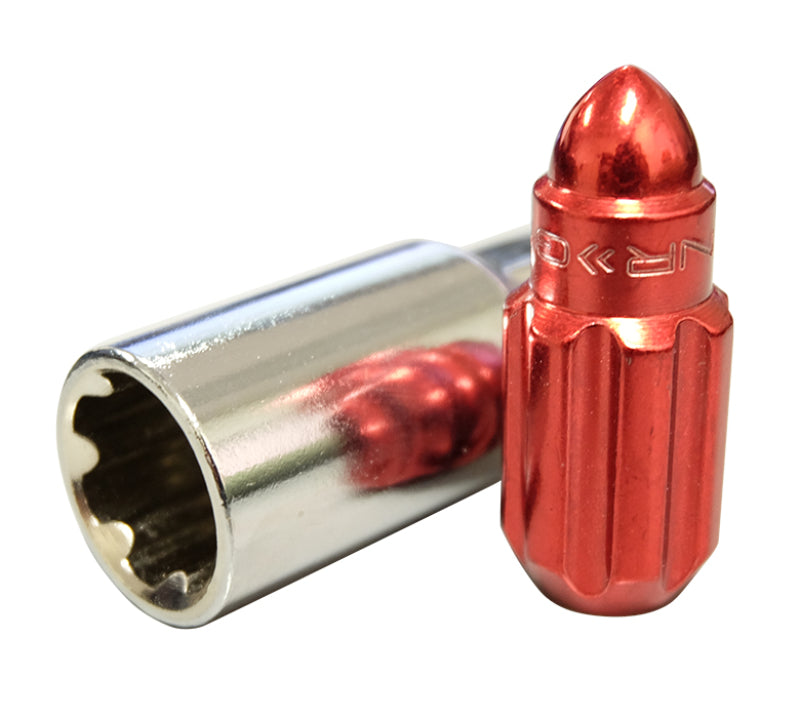 NRG M12 x 1.5 Steel Lug Nut Set Bullet Shape 21 pc Red W/ Lock Key LN-LS500RD-21 Photo - Primary