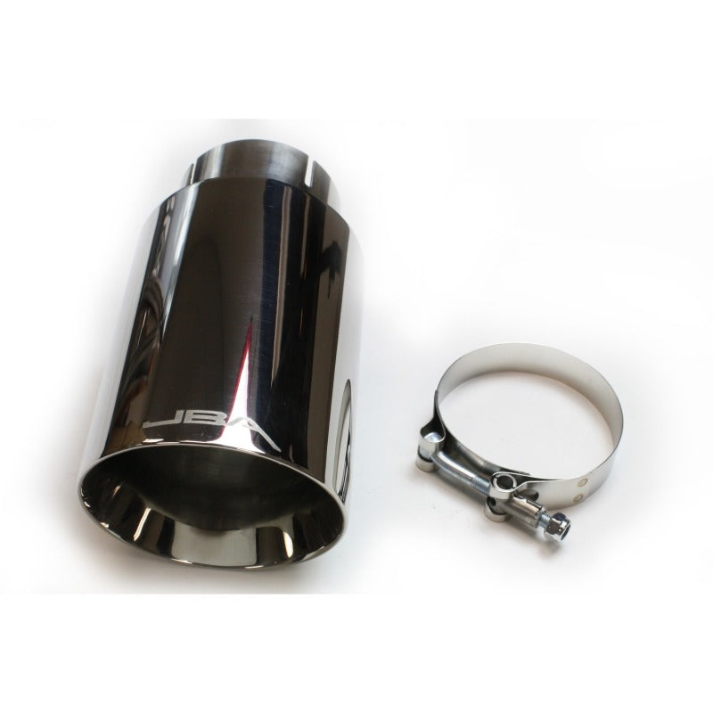 JBA 2.5in x 4.5in x 8 1/4in Double Wall Polished Chrome Tip - Clamp On 12-08282 12-08282 Photo - Primary