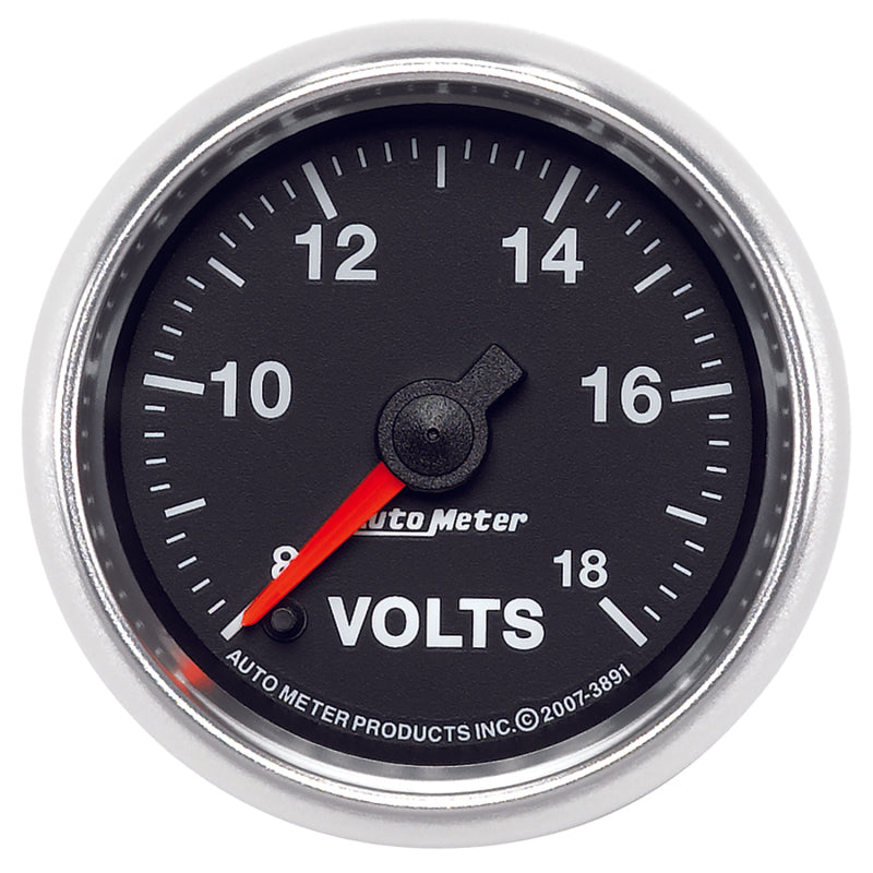Autometer GS Series 2-1/16in Voltmeter 18V Electrical Gauge Full Sweep 3891 3891 Photo - Primary