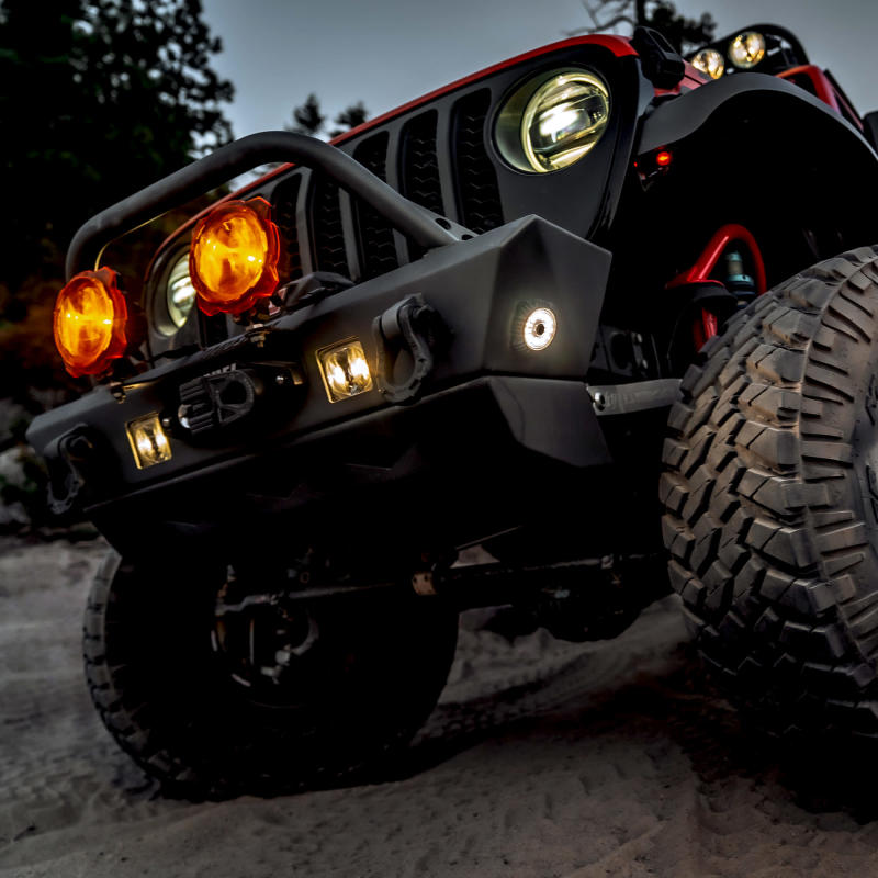 KC HiLiTES Cyclone V2 LED - Rock Light - 6-Light System - Clear - 5W Flood Beam 91040 91040 Photo - lifestyle view