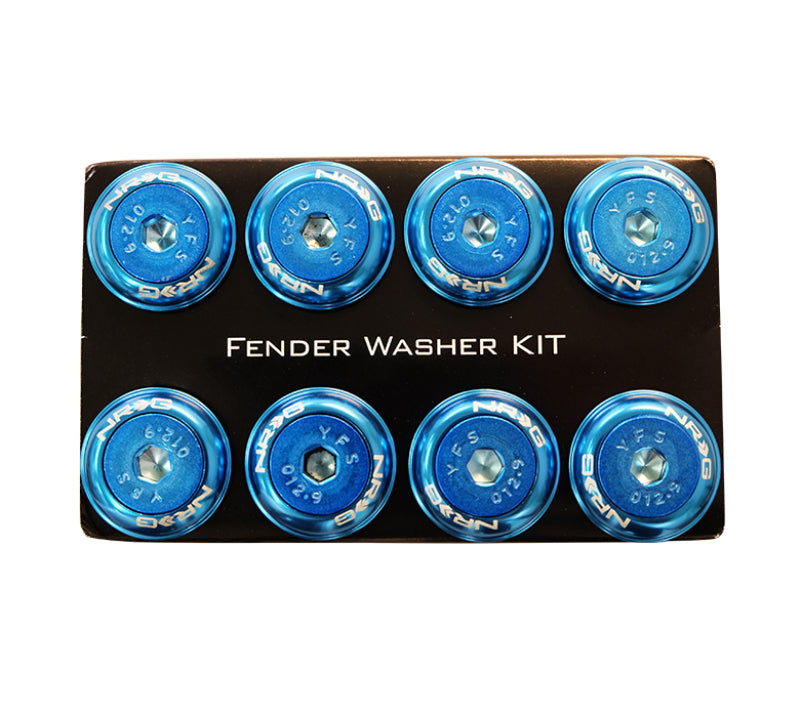NRG Fender Washer Kit w/Color Matched M8 Bolt Rivets For Plastic (Blue) - Set of 8 FW-800BL FW-800BL Photo - Primary