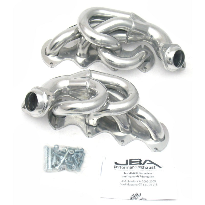 JBA 05-10 Ford Mustang 4.6L 3V 1-5/8in Primary Silver Ctd Cat4Ward Header 1675SJS 1675SJS Photo - Primary